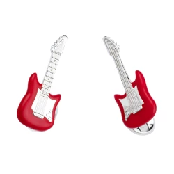 Deakin & Francis Sterling Silver Red Guitar Cufflinks