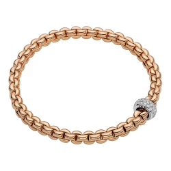 Fope Eka Rose Gold Flex'it Diamond Bracelet					