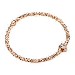 Fope Prima Rose Gold Diamond Rondel Bracelet					