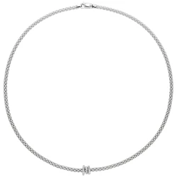 Fope Prima Three Rondel Necklace with Diamond Pave