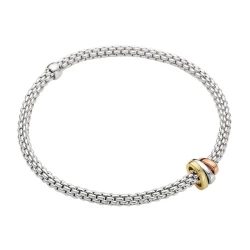 Fope Prima White Gold with Tri-Gold Rondels Bracelet