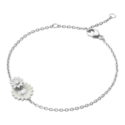 Georg Jensen Daisy Silver Cream & White Enamel Bracelet