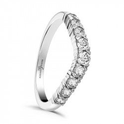 Platinum & 0.23ct Diamond "V" Shaped Wedding Ring