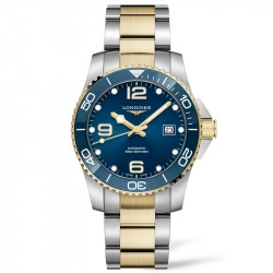 HYDROCONQUEST Steel & PVD 41mm Blue Dial Watch