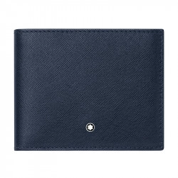 Montblanc Sartorial 6cc Blue Leather Wallet
