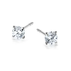 Open Tulip Platinum & 0.39ct Diamond Stud Earrings