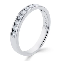 Platinum 0.33ct Brilliant Cut Diamond Channel Set Wedding Ring