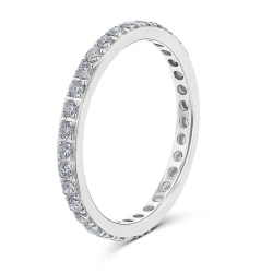 Platinum 0.50ct Diamond Full Claw Set Band Ring