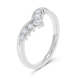 Platinum & Graduated 0.34ct Seven Stone Diamond Tiara Ring