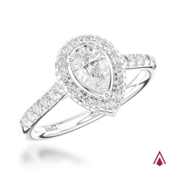 Skye Platinum 0.50ct Pear Cut Diamond Cluster Engagement Ring