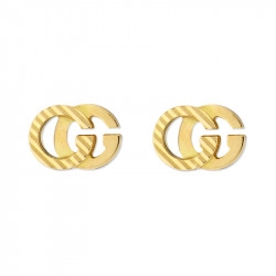 Gucci GG Running Yellow Gold Stud Earrings