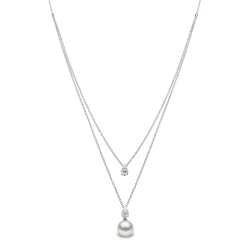 Yoko London Starlight 18ct White Gold South Sea Pearl & Diamond Double Necklace