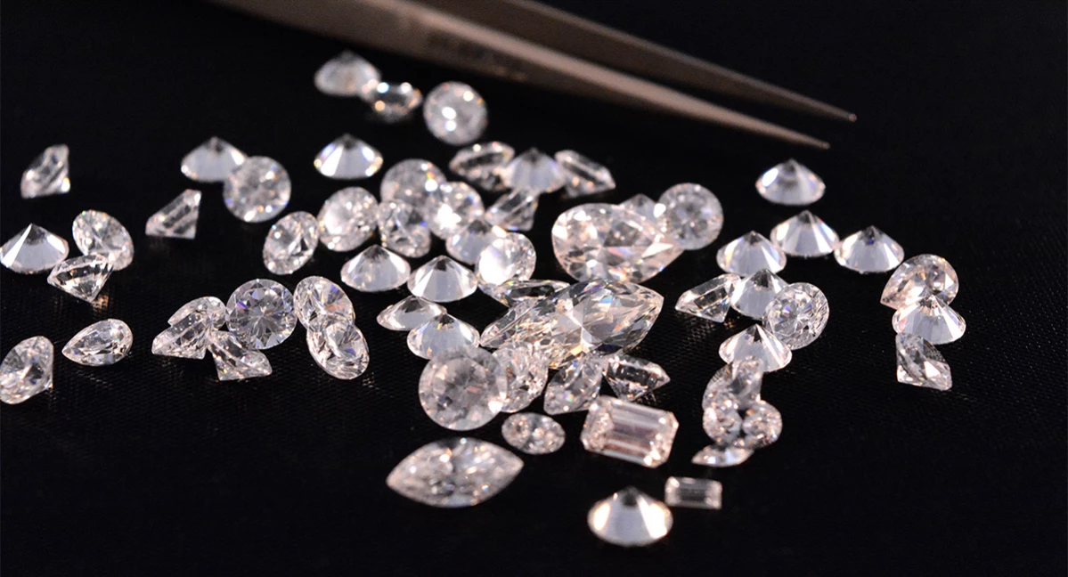 Pile of cut lab grown diamonds