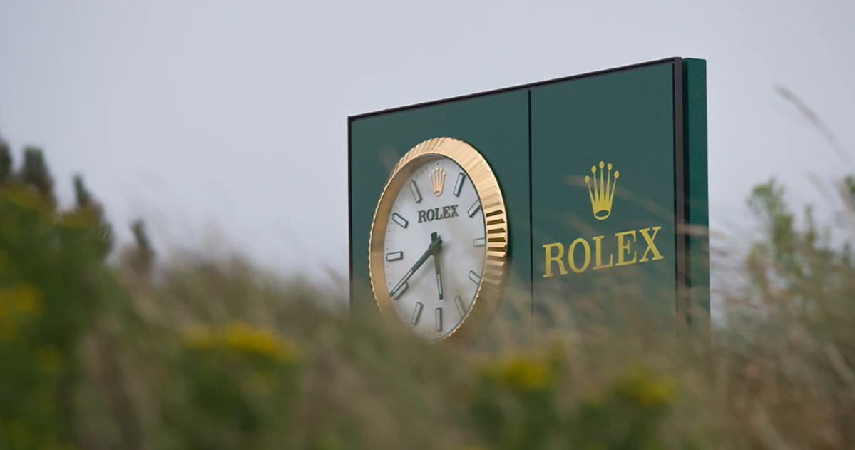 Rolex Clock at the Open at St Andrews, Scotland