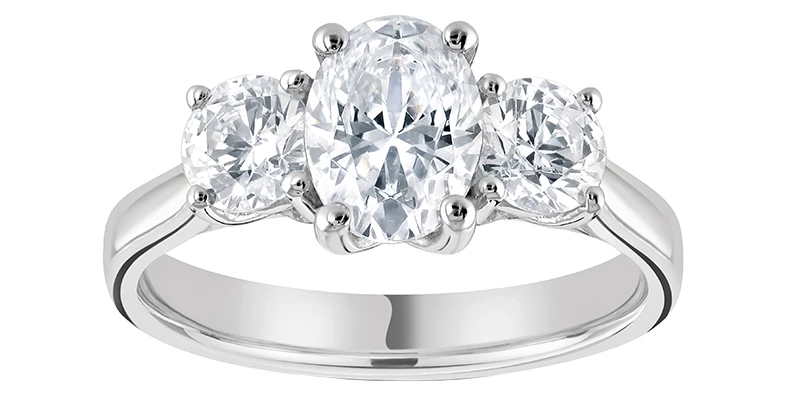 Trilogy or three stone engagement ring