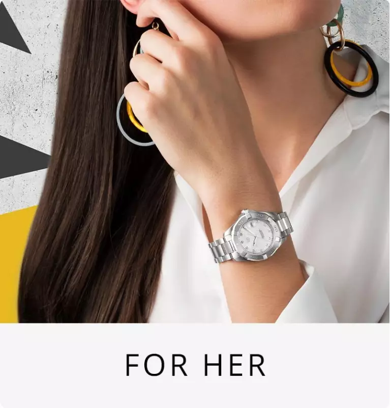 A woman modelling a watch