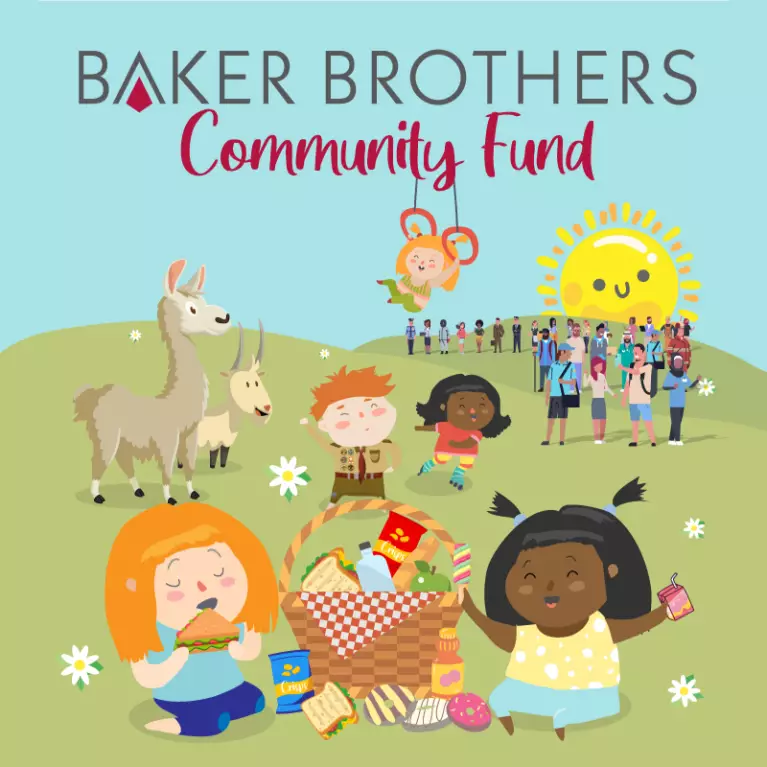 Baker Brothers Community Fund illustration return to community fund home page button