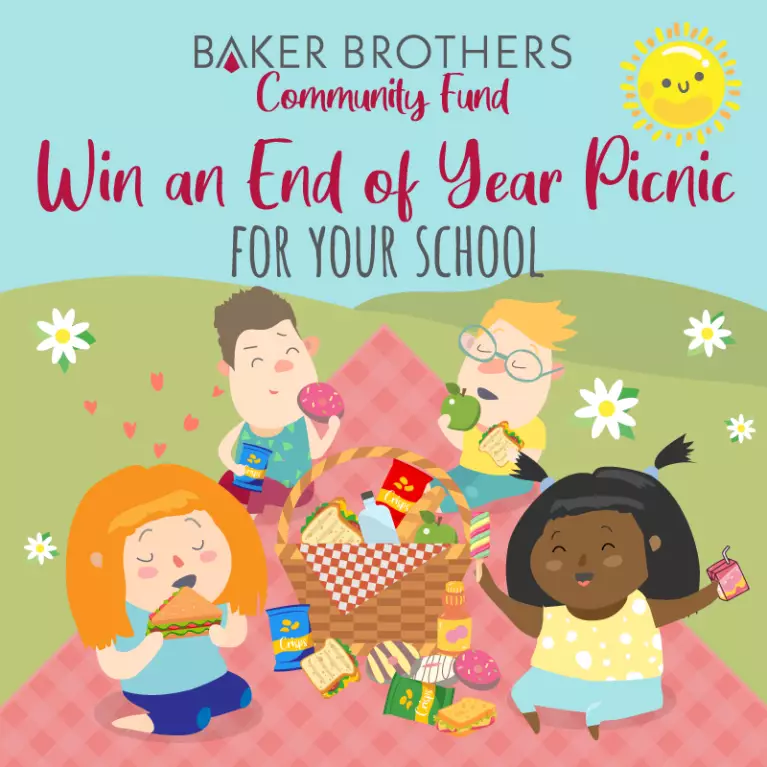Baker Brothers Community Fund win a picnic for your school illustration page button