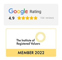 Scored 4.9/5 on Google and Members of the Institute of Registered Valuers 2022