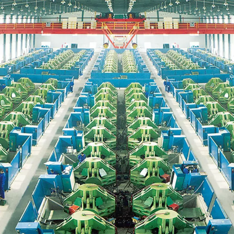 HPHT Cubic Press Machines in a Chinese manufacturing facility