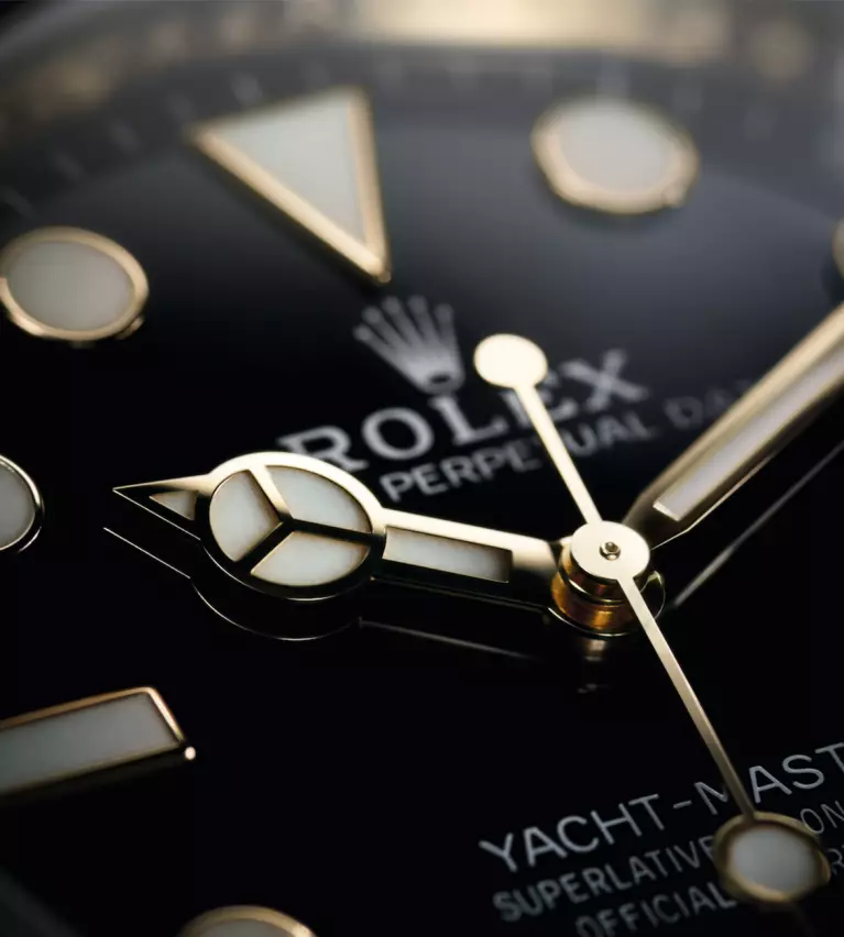Oyster Perpetual Yacht-Master, 42 mm, yellow gold, dial close up
