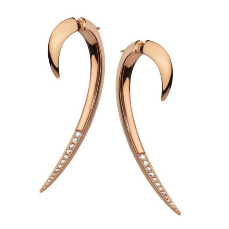 Shaun Leane Rose Gold Vermeil & Diamond Hook Earrings