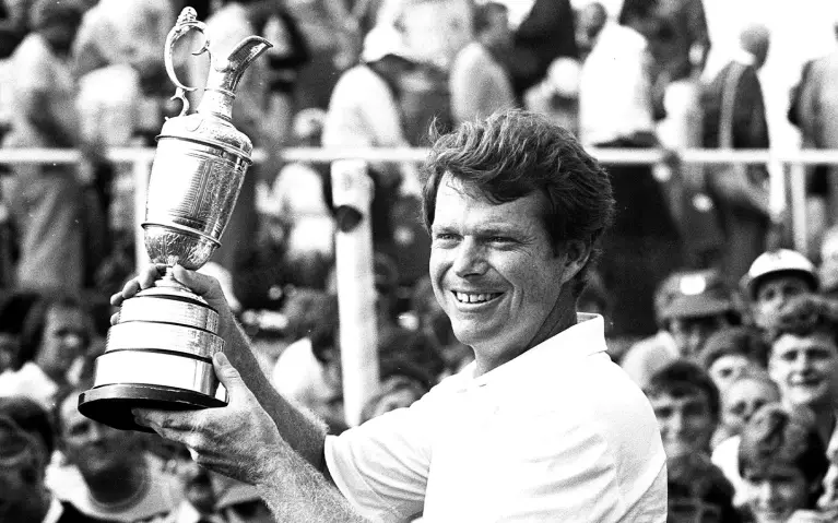 Tom Watson after winning the 1983 Open at Royal Birkdale. He has just played his last round of competitive golf.