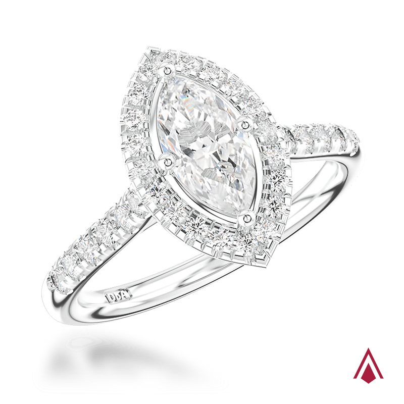 Platinum & Skye Marquise Cut Diamond Cluster Design Ring - 0.50ct