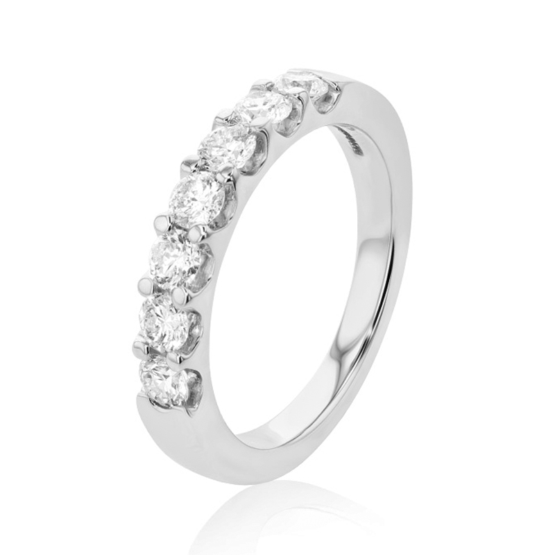 Platinum & Diamond Seven Stone Eternity Ring - 0.77ct