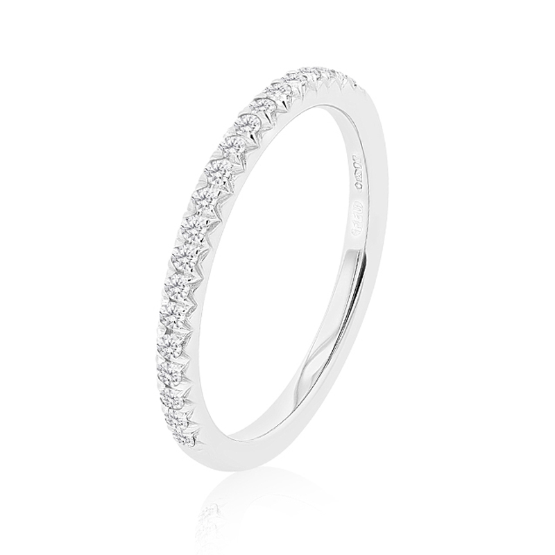 Platinum & Diamond Grain Set Wedding Ring - 0.20ct