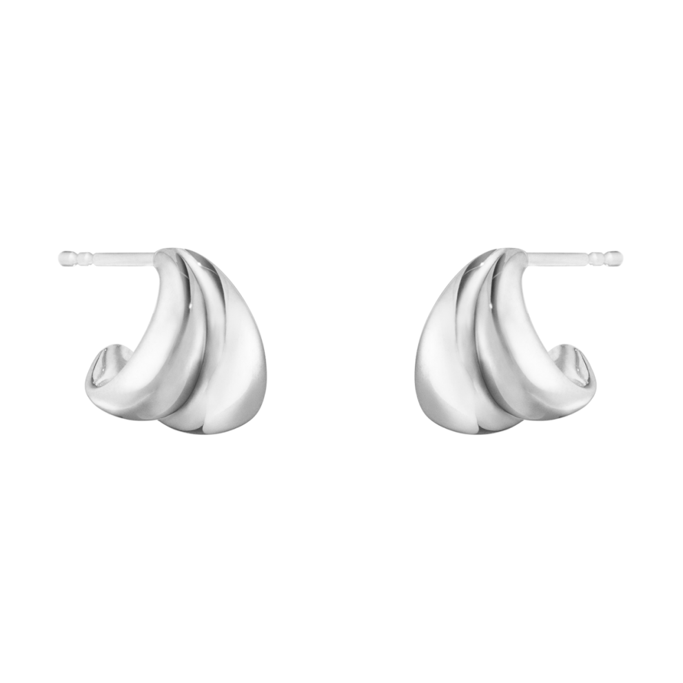 Georg Jensen Silver Curve Collection Stud Earrings