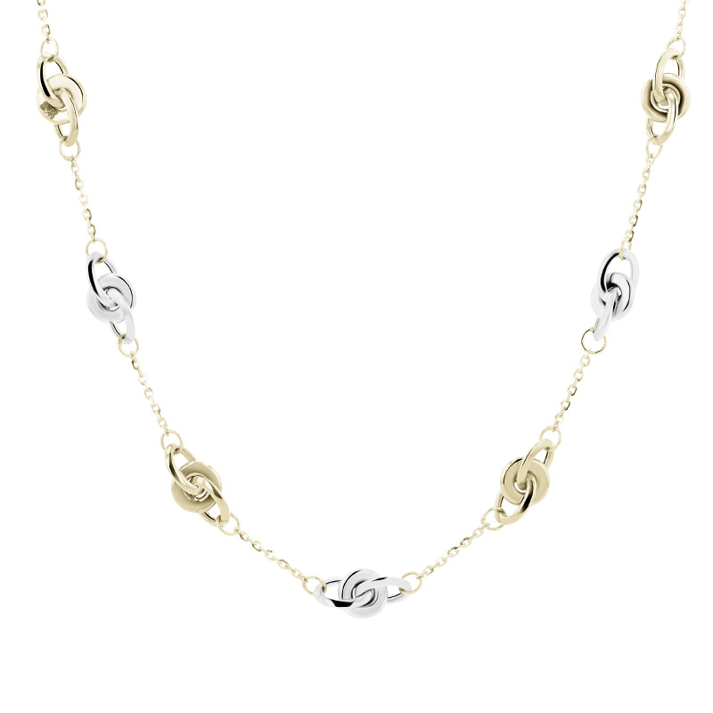 9ct Yellow & White Gold Fancy Necklet - 17"