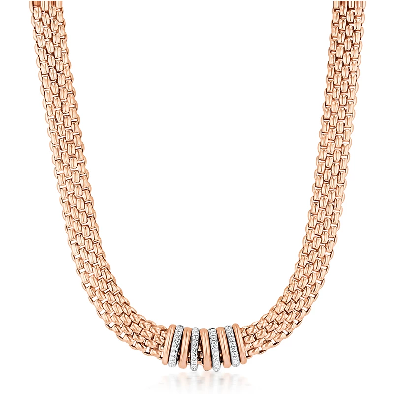 Necklet with diamond pave' - FOPE