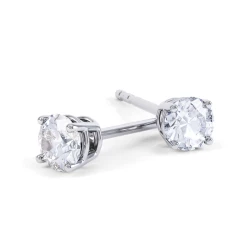 0.80ct diamond stud earrings in platinum