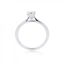 Mae Collection Platinum & Princess Cut Diamond Ring - 0.37ct