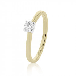 18ct Yellow & White Gold Diamond Solitaire Ring - 0.26ct