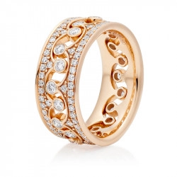 18ct Rose Gold Pair Of Interlocking Crown Style Dress Rings