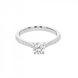 KC Collection Platinum & Diamond Solitaire Engagement Ring - 0.52ct