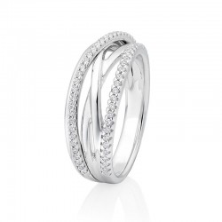 18ct White Gold & Diamond Four Strand Dress Ring - 0.25ct