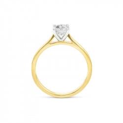 Grace Collection 18ct Yellow Gold & Platinum Diamond Engagement Ring - 0.71ct
