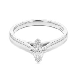 Platinum & Marquise Cut Diamond Solitaire Engagement Ring - 0.50ct