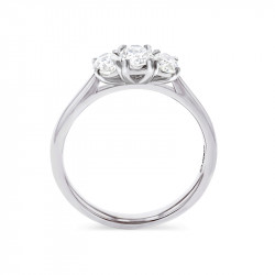Platinum & Oval Cut Diamond Trilogy Style Ring