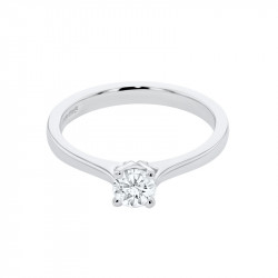 Grace Collection Platinum & Diamond Solitaire Ring - 0.34ct