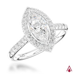 Platinum & Skye Marquise Cut Diamond Cluster Design Ring -0.80ct