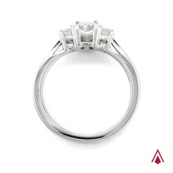 Platinum Royal Oval & Brilliant Cut Diamond Engagement Ring
