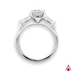 Platinum Florentine Brilliant & Pear Cut Diamond Three Stone Ring