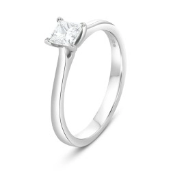 Freya Collection Platinum & Princess Cut Diamond Solitaire Ring - 0.46ct