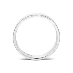 Gents Platinum Hammered Effect Centre Wedding Ring - 5mm