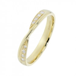 18ct Yellow Gold & Diamond Twisted Ribbon Style Ring
