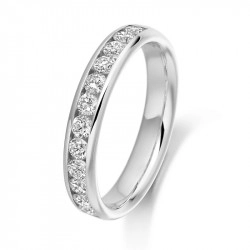 Platinum & Diamond Channel Set Wedding Ring - 0.66ct